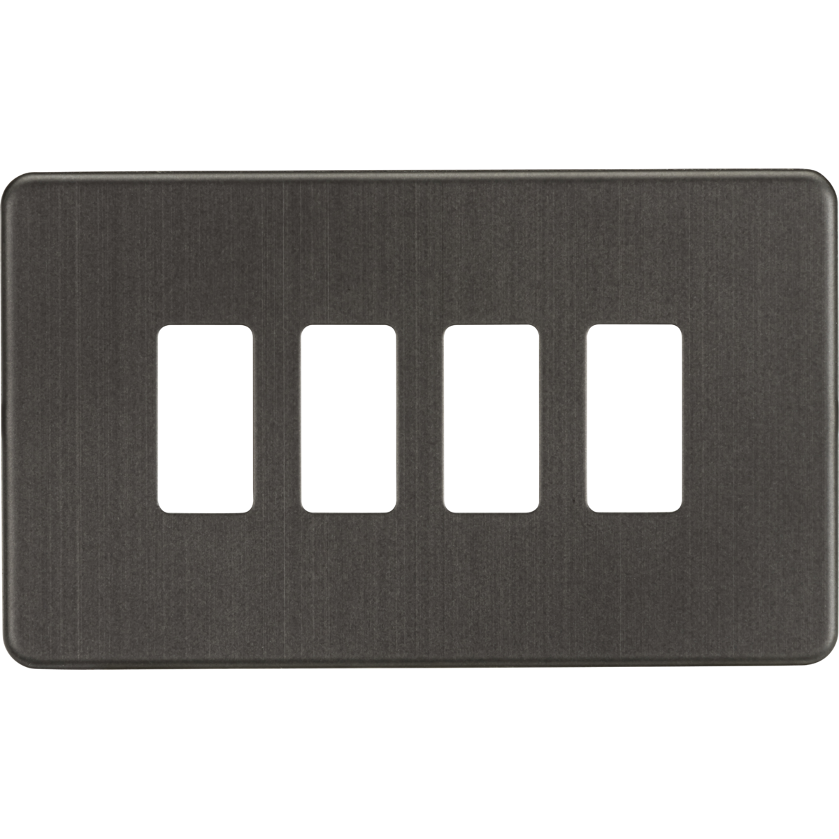 Knightsbridge GDSF004SB Screwless 4G grid faceplate smoked bronze