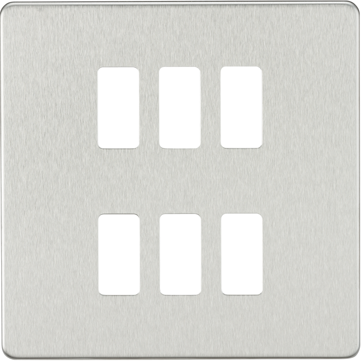 Knightsbridge GDSF006BC Screwless 6G grid faceplate brushed chrome