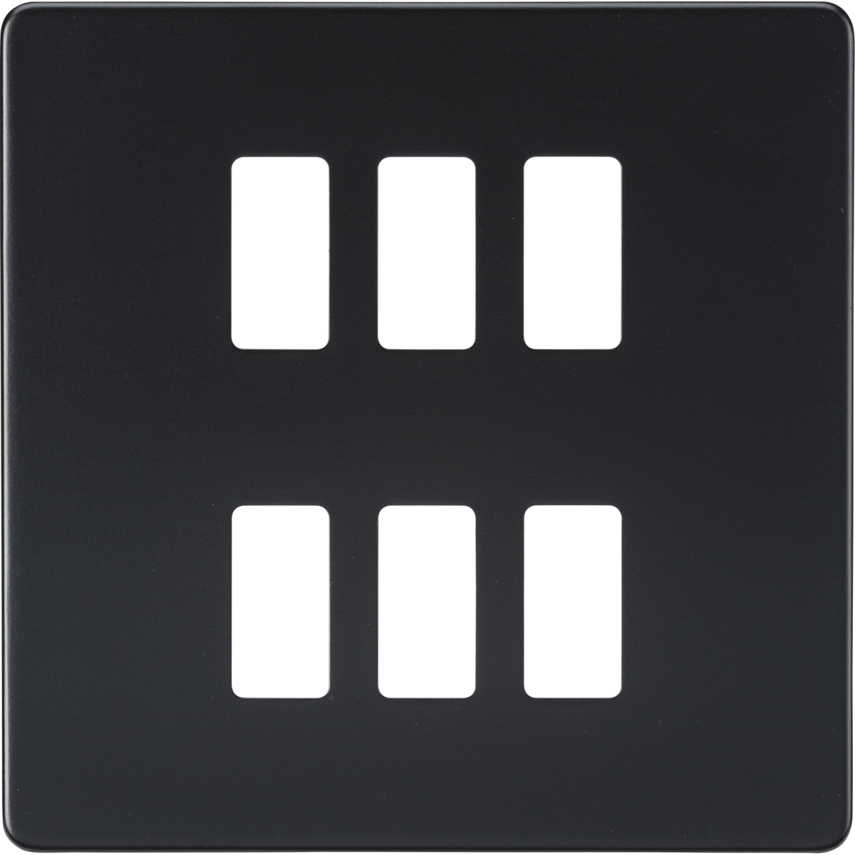 Knightsbridge GDSF006MB Screwless 6G grid faceplate matt black