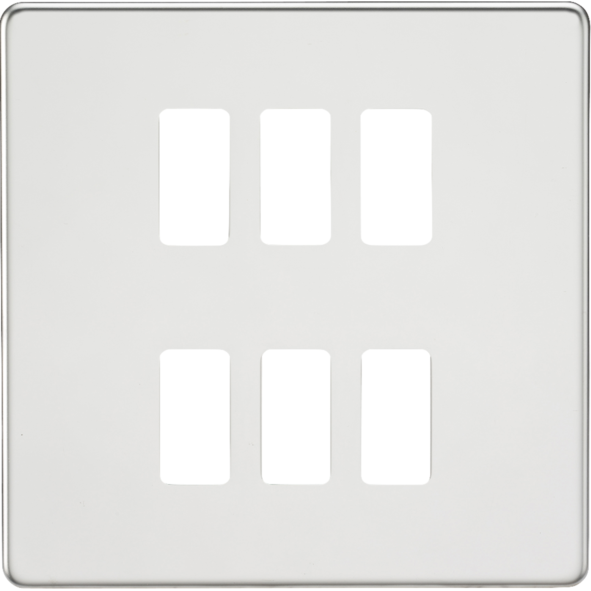 Knightsbridge GDSF006PC Screwless 6G grid faceplate polished chrome