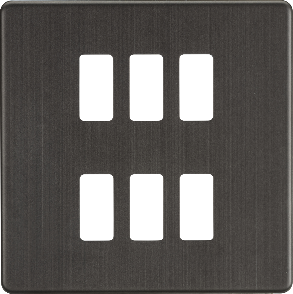 Knightsbridge GDSF006SB Screwless 6G grid faceplate smoked bronze