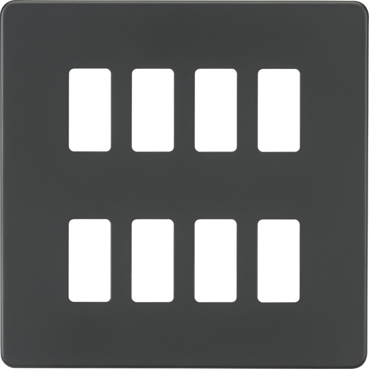 Knightsbridge GDSF008AT Screwless 8G grid faceplate anthracite
