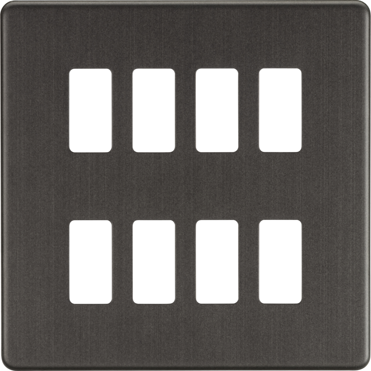 Knightsbridge GDSF008SB Screwless 8G grid faceplate smoked bronze