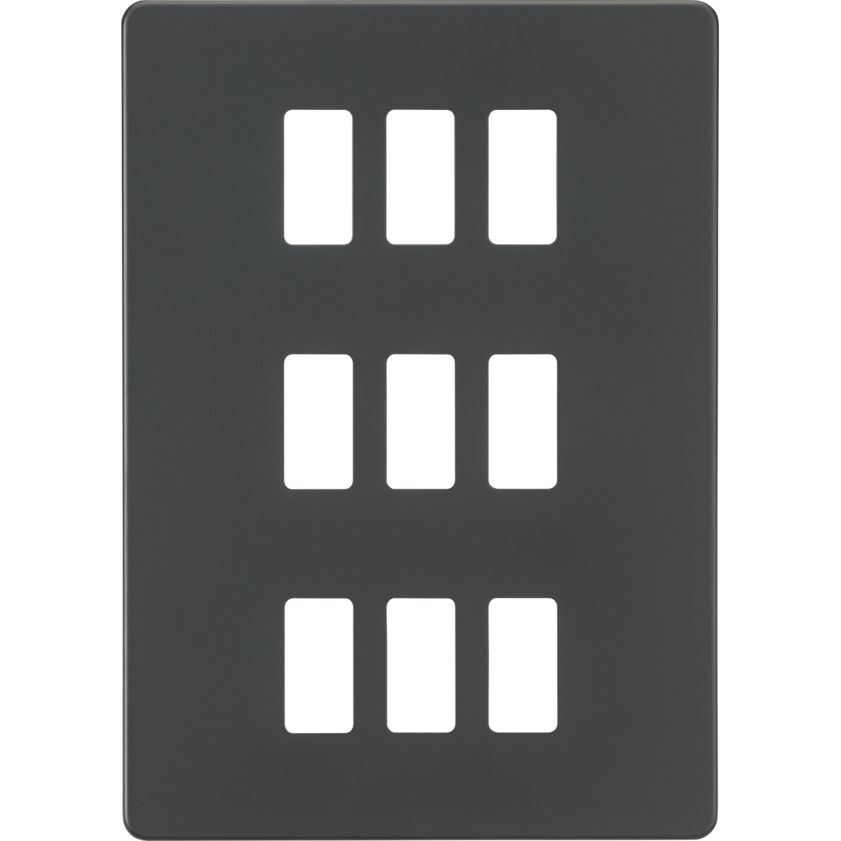 Knightsbridge GDSF009AT Screwless 9G grid faceplate anthracite
