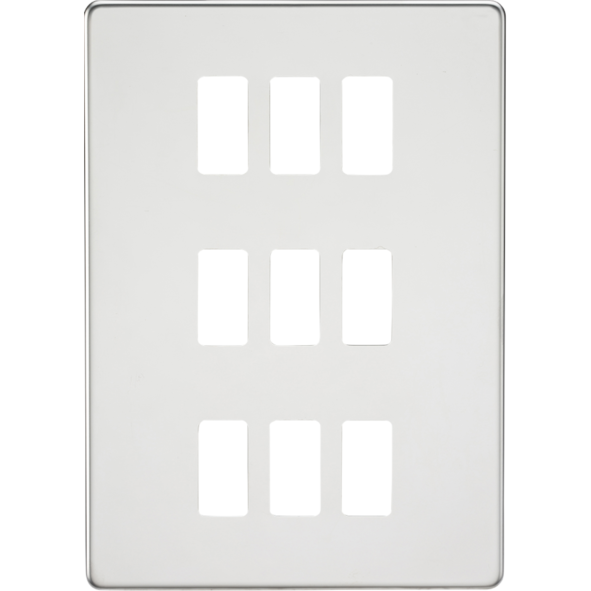 Knightsbridge GDSF009PC Screwless 9G grid faceplate polished chrome