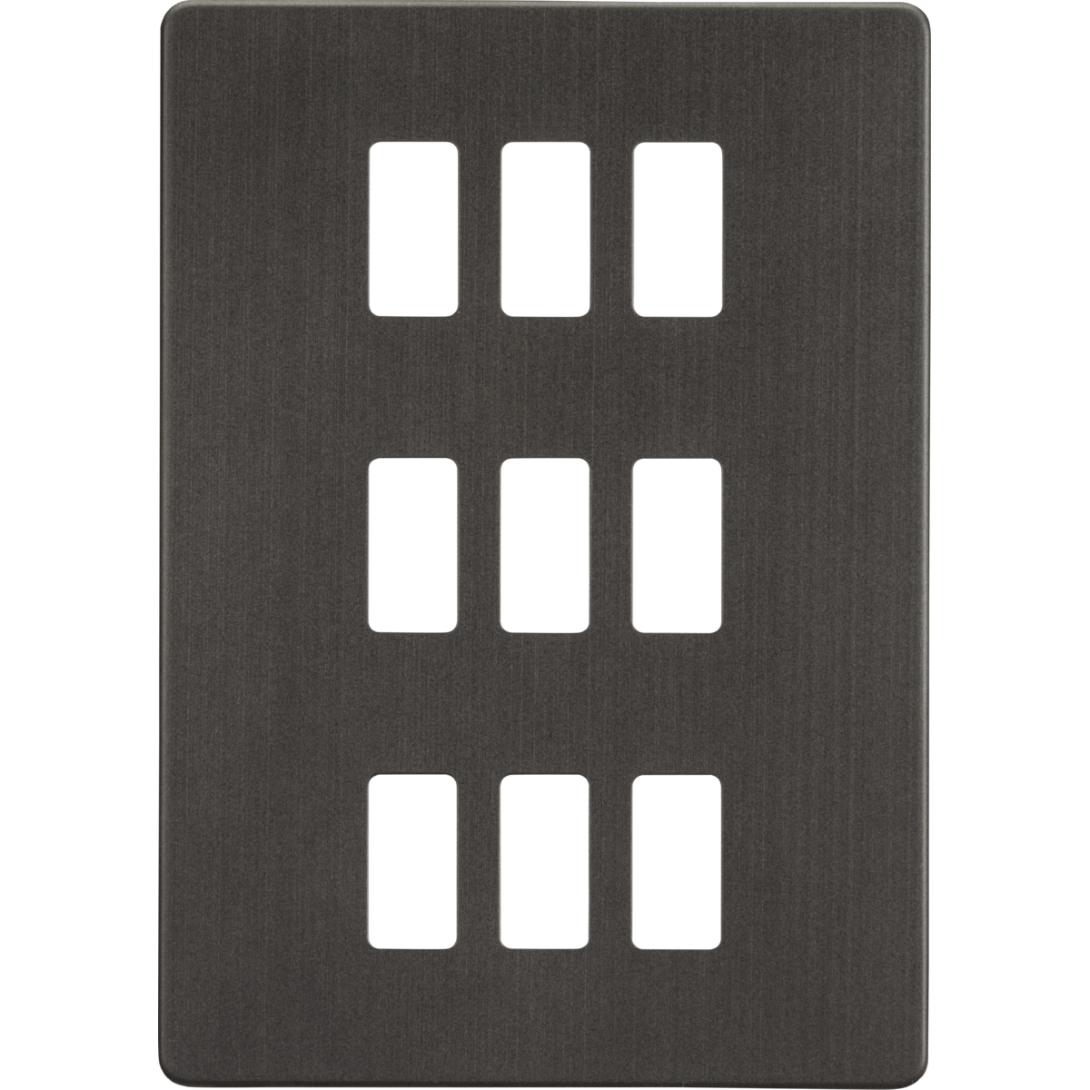 Knightsbridge GDSF009SB Screwless 9G grid faceplate smoked bronze