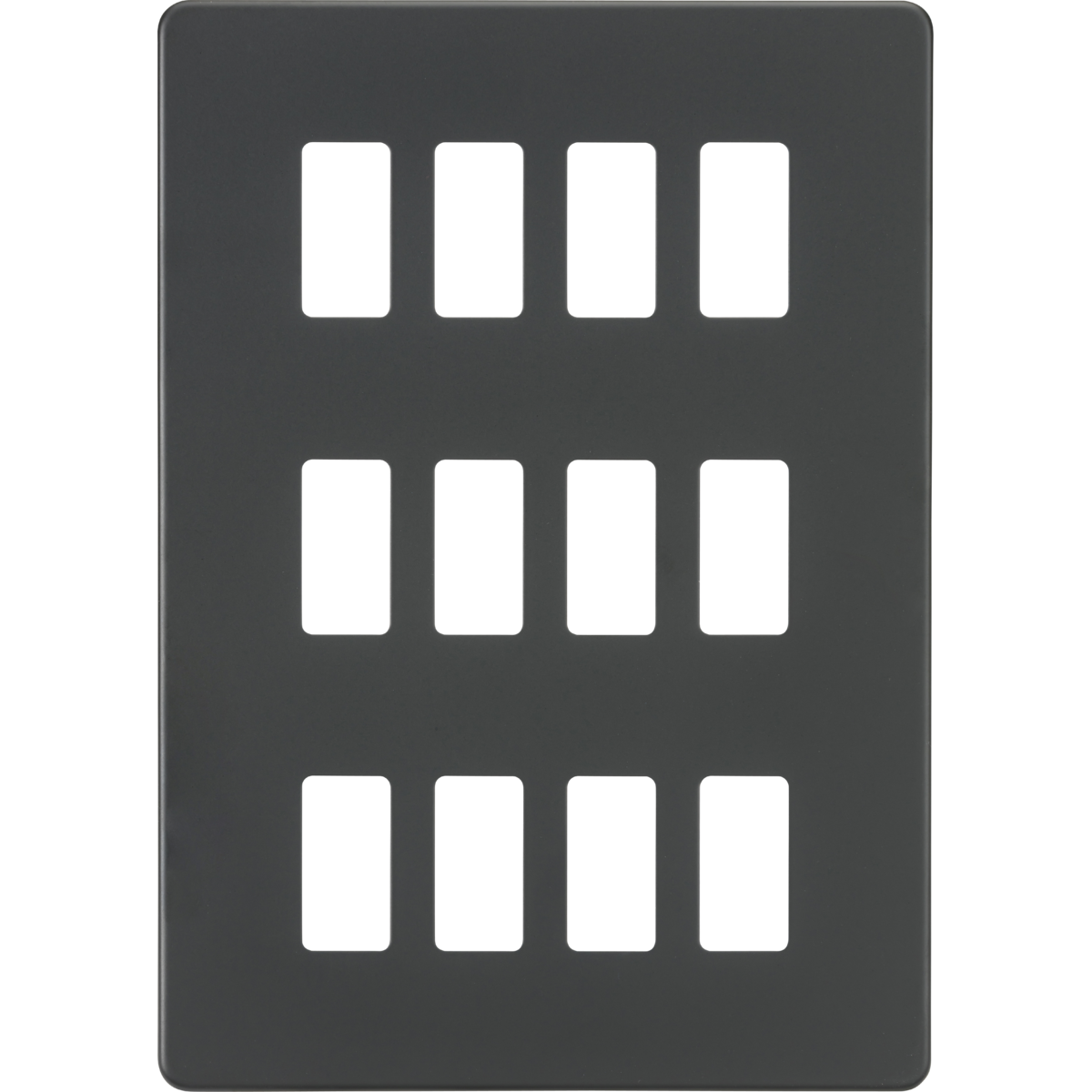 Knightsbridge GDSF012AT Screwless 12G grid faceplate anthracite