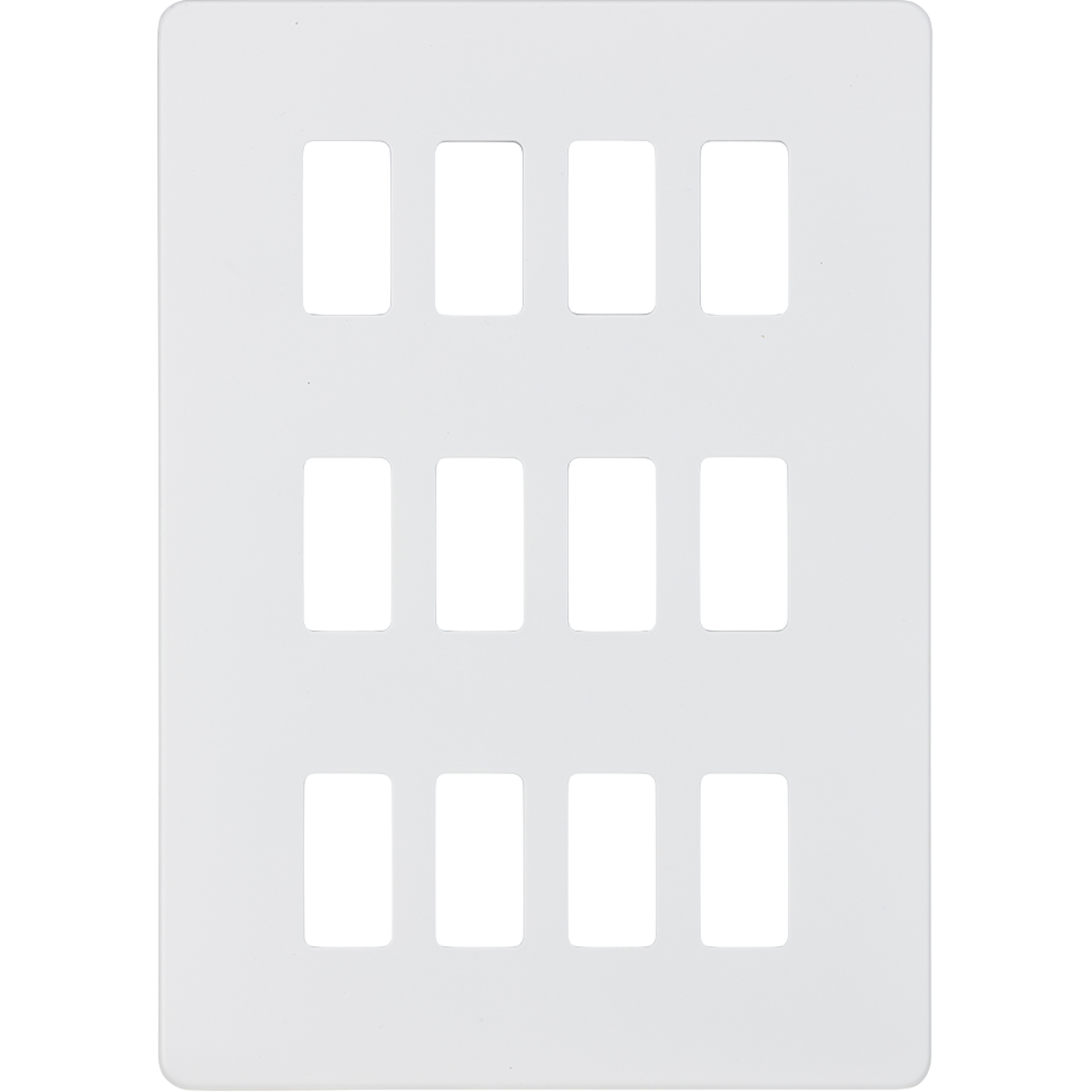 Knightsbridge GDSF012MW Screwless 12G grid faceplate matt white