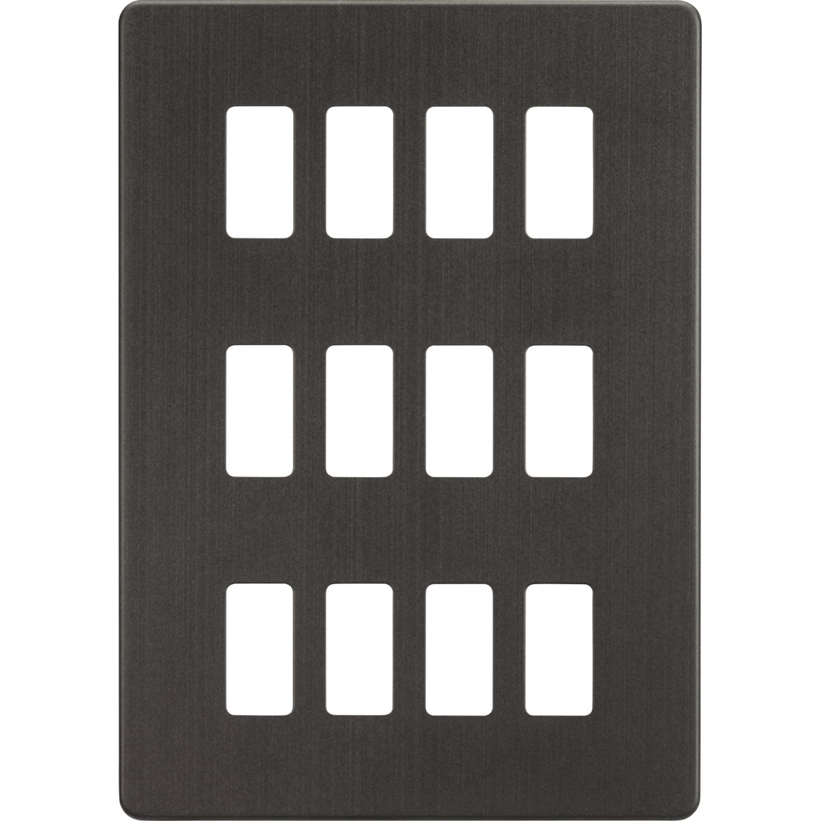 Knightsbridge GDSF012SB Screwless 12G grid faceplate smoked bronze