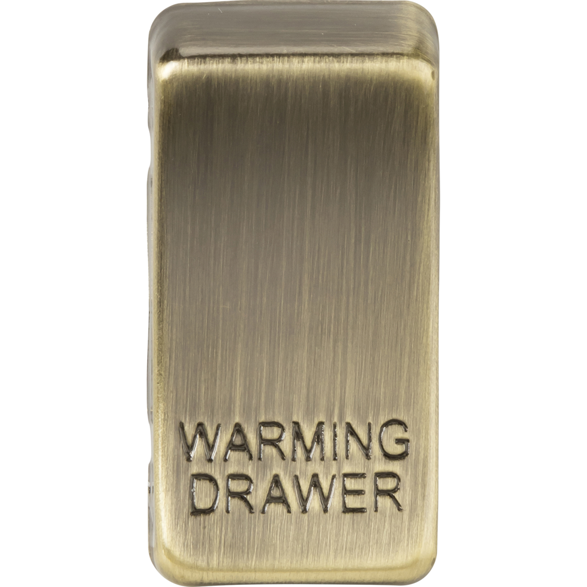 Knightsbridge GDWARMAB Switch cover "marked WARMING DRAWER" antique brass