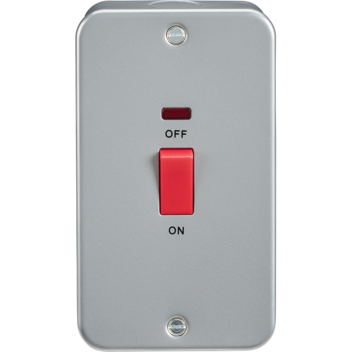 Knightsbridge M8332N Metal Clad 45A DP Switch with Neon - Large Plate
