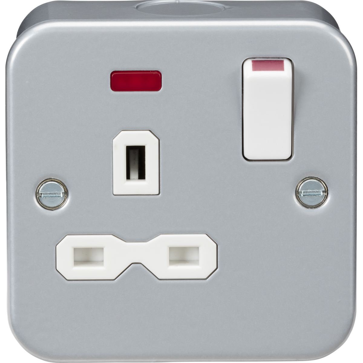 Knightsbridge MR7000N Metal Clad 13A 1G DP switched socket with neon