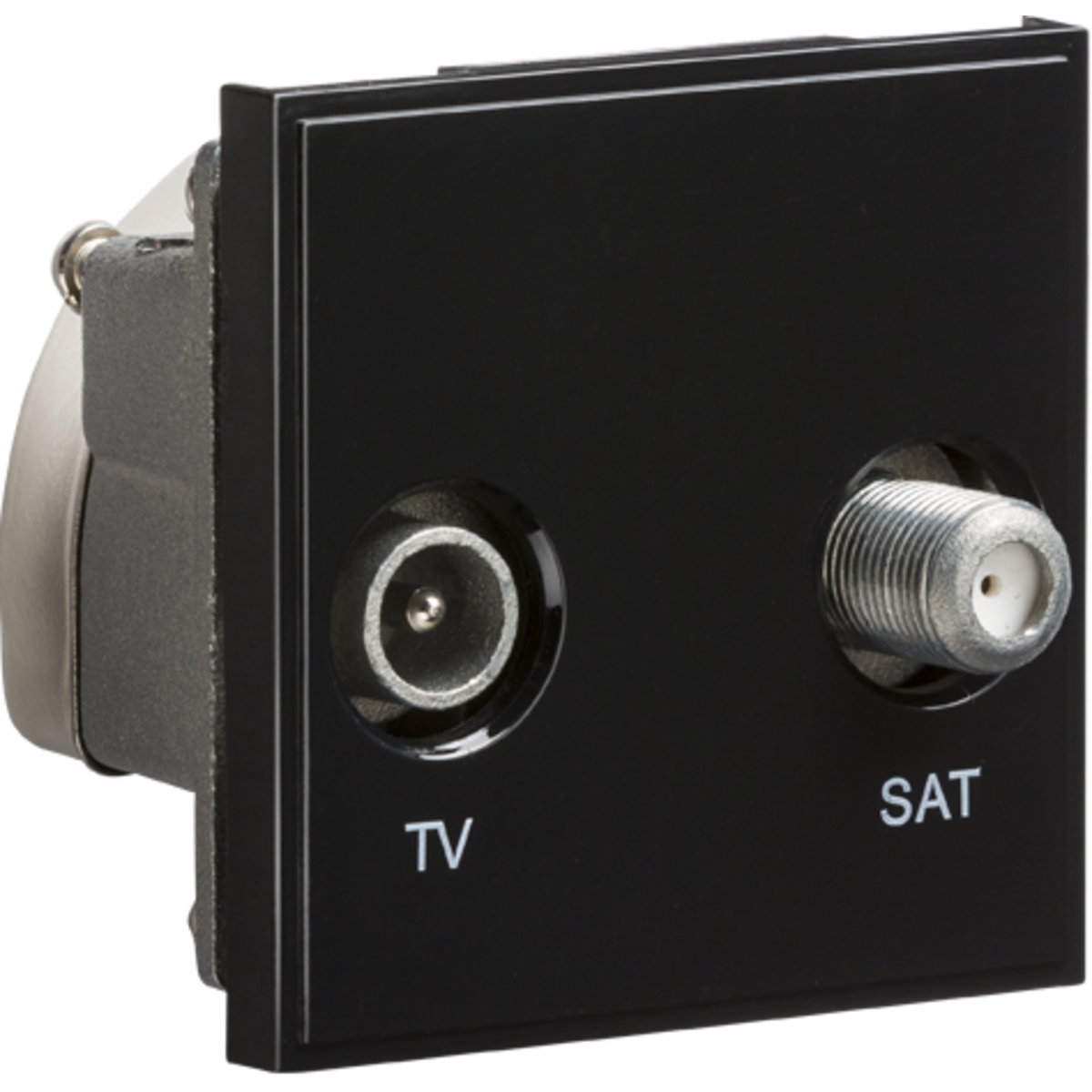 Knightsbridge NETDISATBK Diplexed TV /SAT TV Outlet Module 50 x 50mm - Black