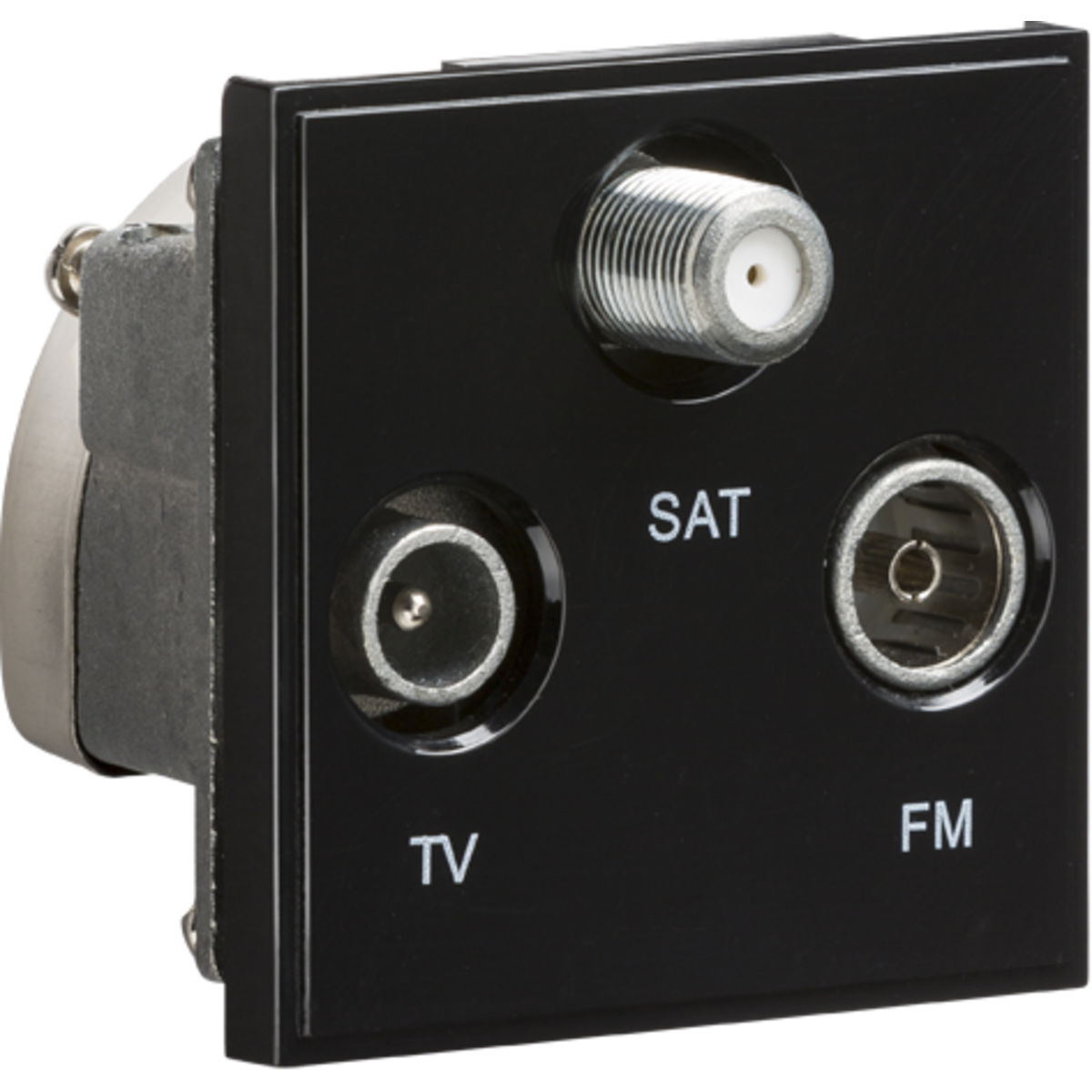 Knightsbridge NETTRIBK Triplexed TV /FM DAB/ SAT TV Outlet Module 50 x 50mm - Black