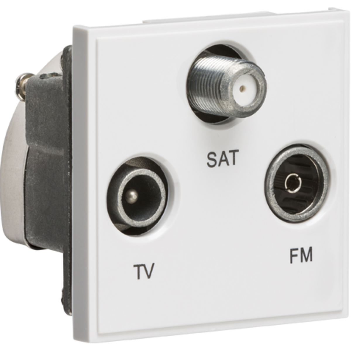 Knightsbridge NETTRIWH Triplexed TV /FM DAB/ SAT TV Outlet Module 50 x 50mm - White