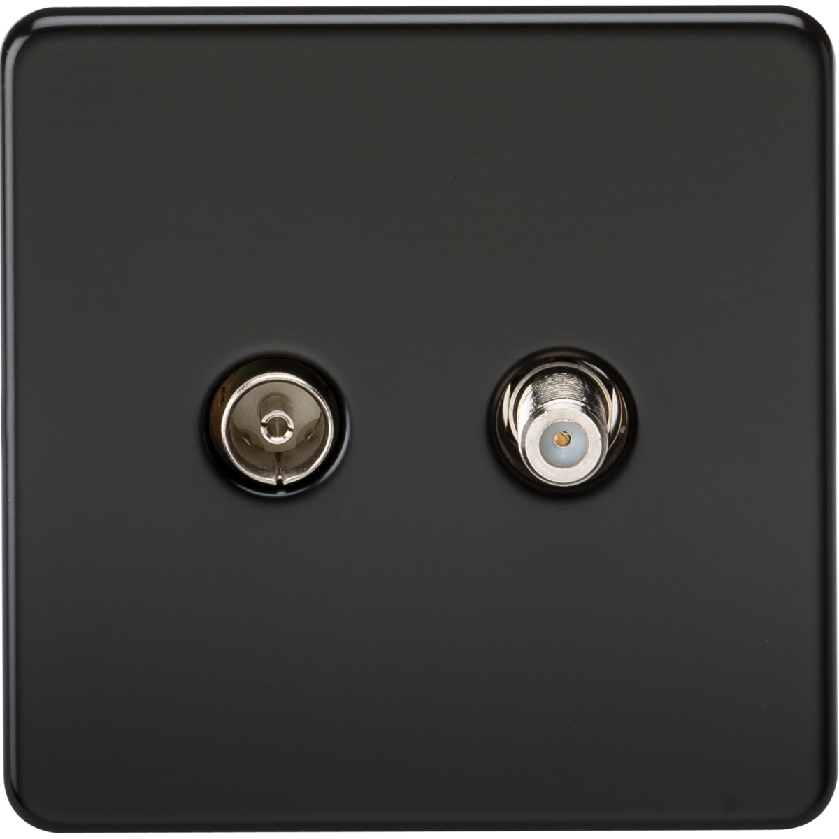 Knightsbridge SF0140MB TV & SAT TV Outlet (Isolated) Matt Black