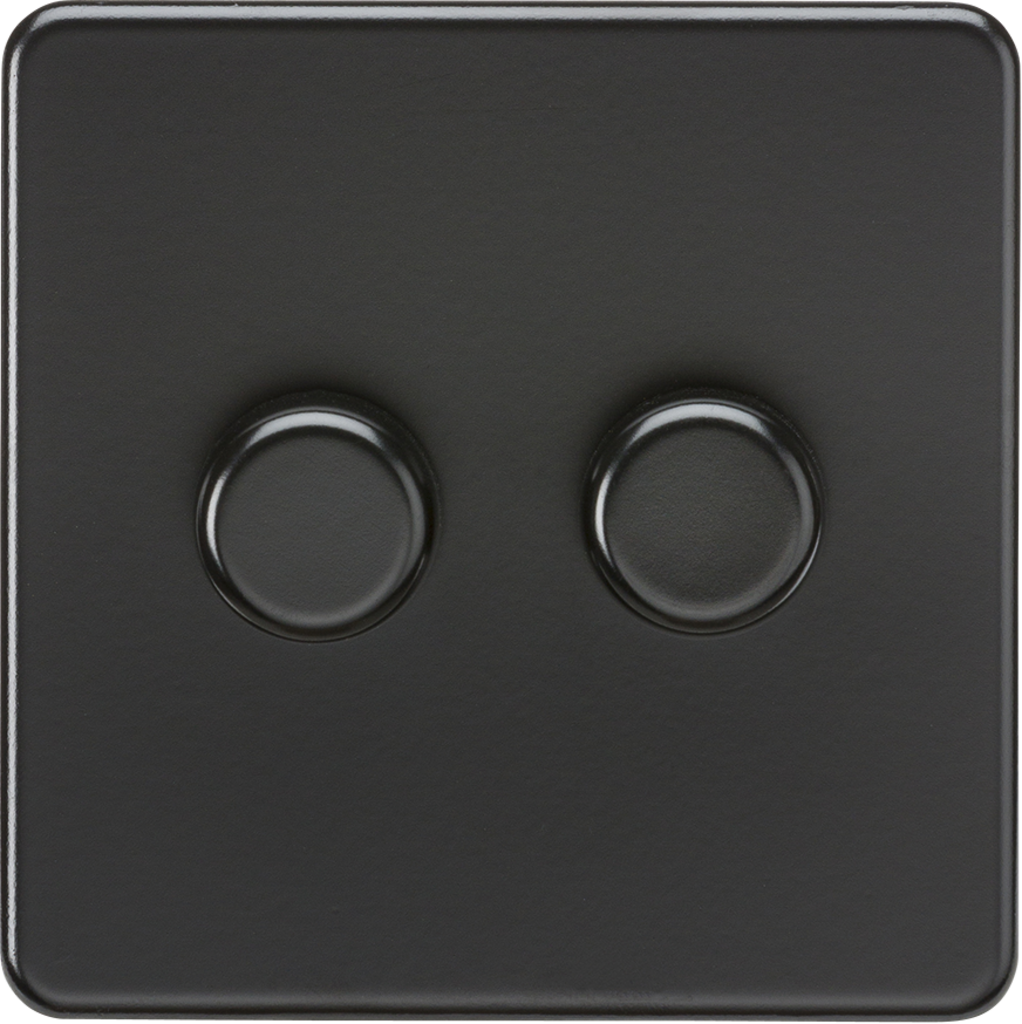 Knightsbridge SF2192MBB 2G 2-way 10-200W (5-150W LED) Intelligent dimmer Matt Black