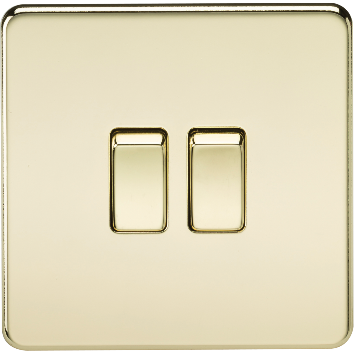 Knightsbridge SF3000PB 10AX 2G 2-way Switch Polished Brass