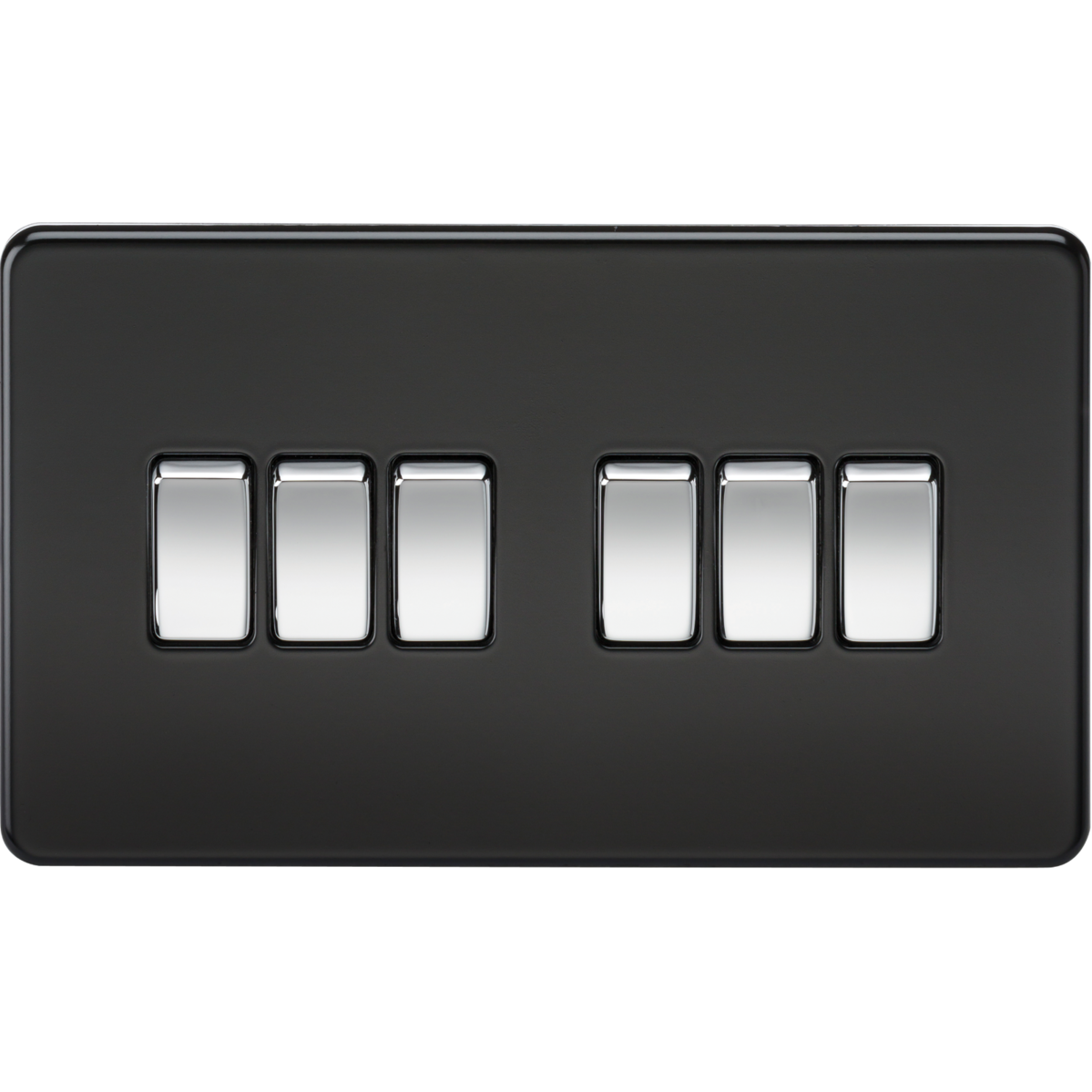 Knightsbridge SF4200MB 10AX 6G 2-way Switch Matt Black with Chrome Rocker