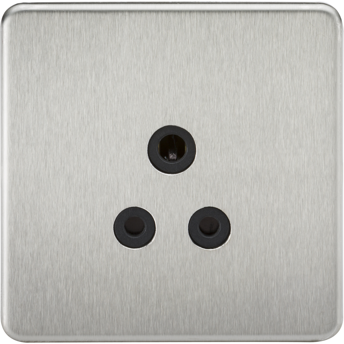 Knightsbridge SF5ABC 5A Unswitched Socket Brushed Chrome with Black Insert