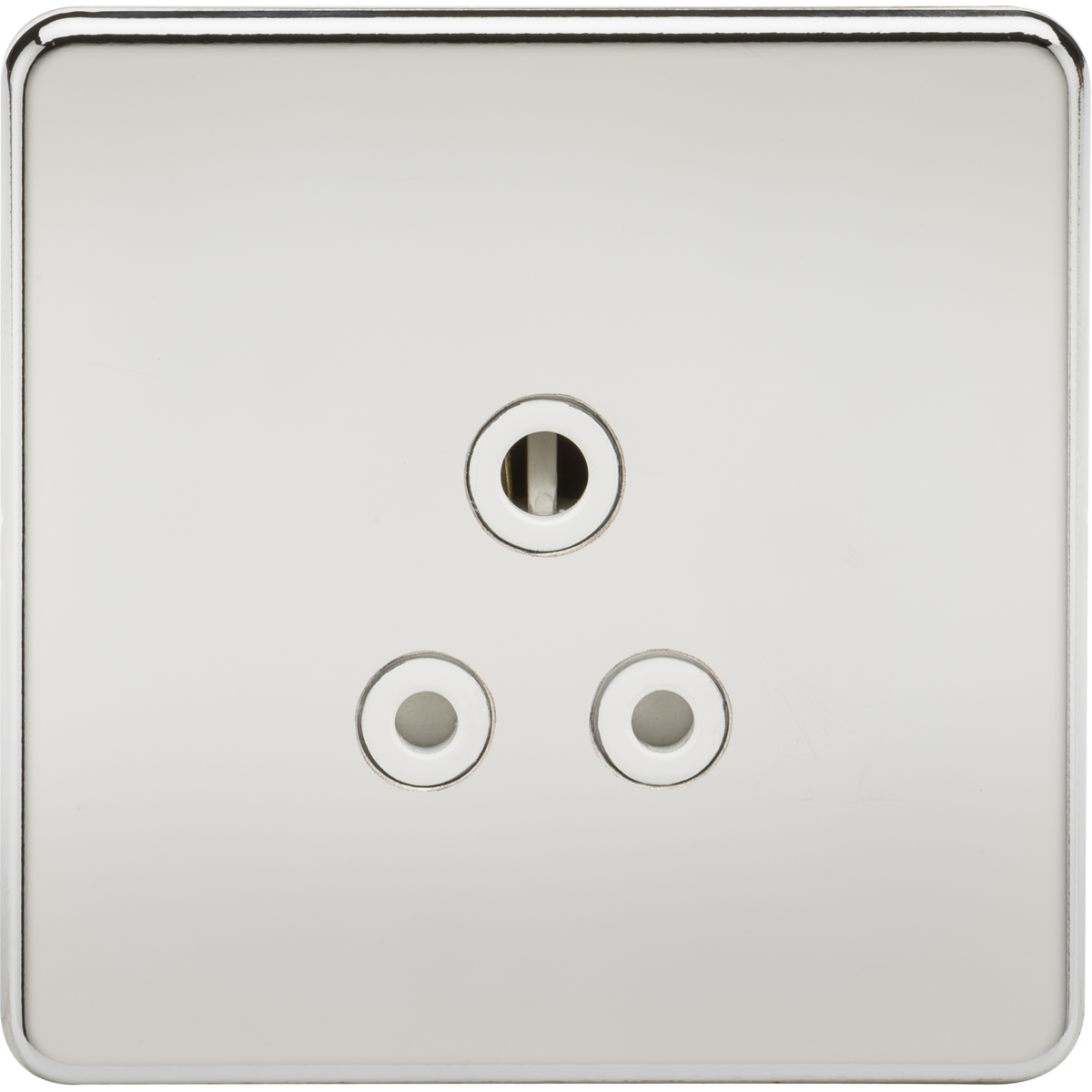 Knightsbridge SF5APCW 5A Unswitched Socket Polished Chrome with White Insert