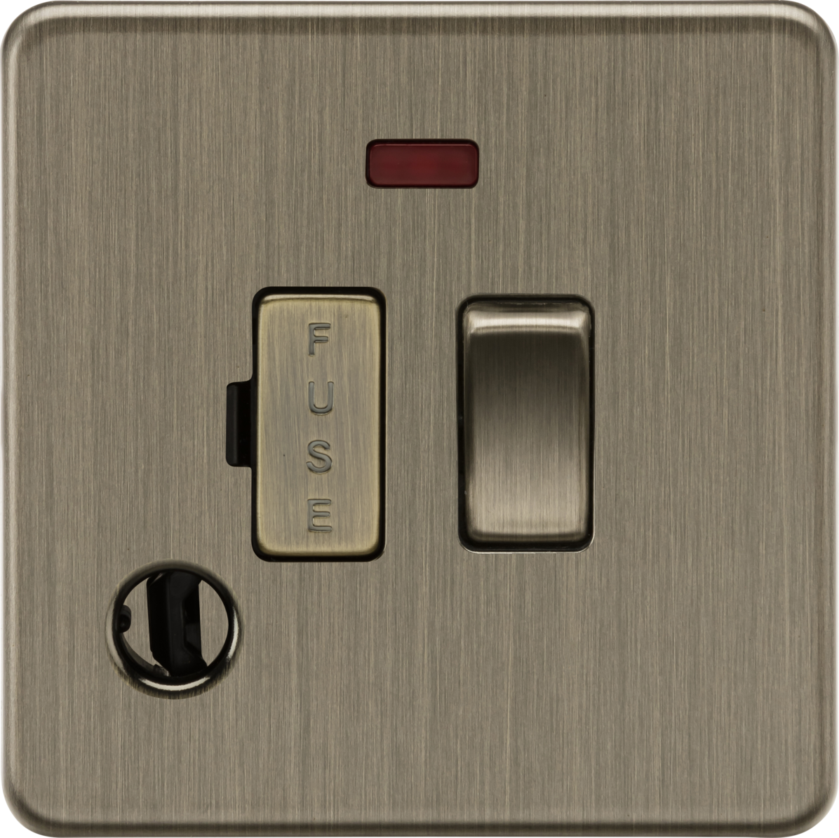 Knightsbridge SF6300FAB 13A Switched Fused Spur with Neon and Flex Outlet Antique Brass