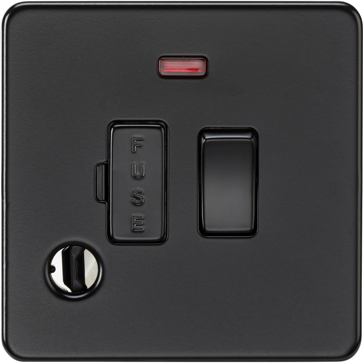 Knightsbridge SF6300FMBB 13A Switched Fused Spur with Neon and Flex Outlet Matt Black