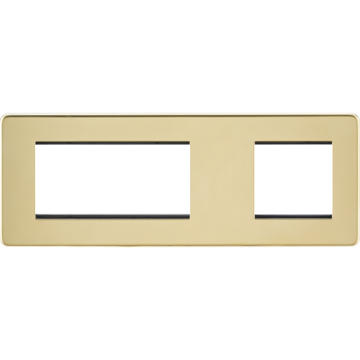 Knightsbridge SF6GPB 6G Modular Faceplate (2G + 4G) - Polished Brass