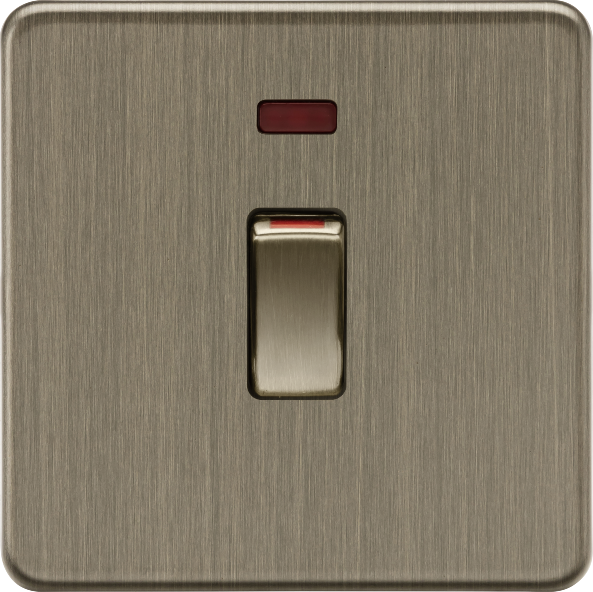 Knightsbridge SF81MNAB 45A 1G DP switch with neon Antique Brass
