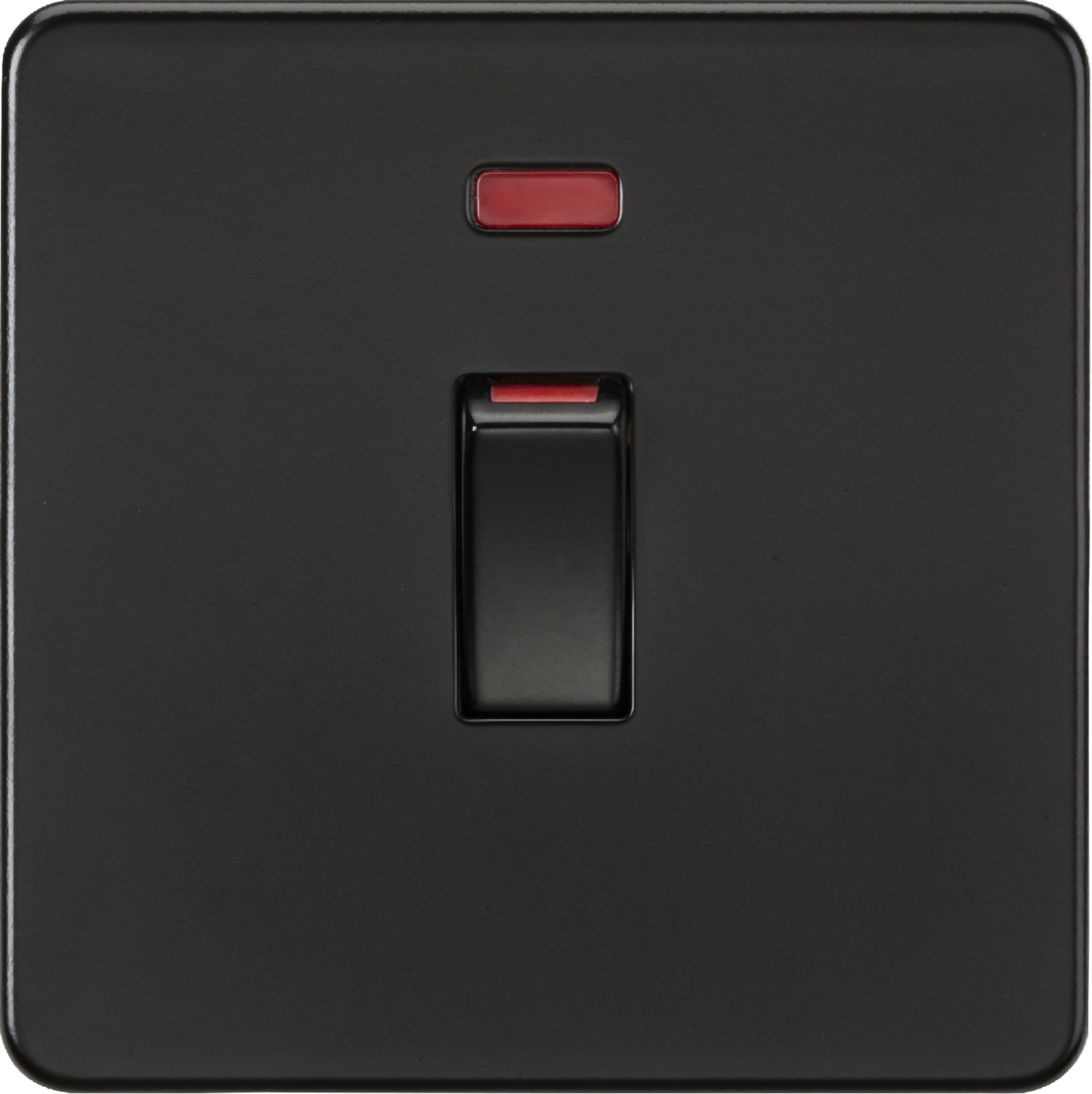 Knightsbridge SF81MNMBB 45A DP Switch with Neon (1G size) Matt Black