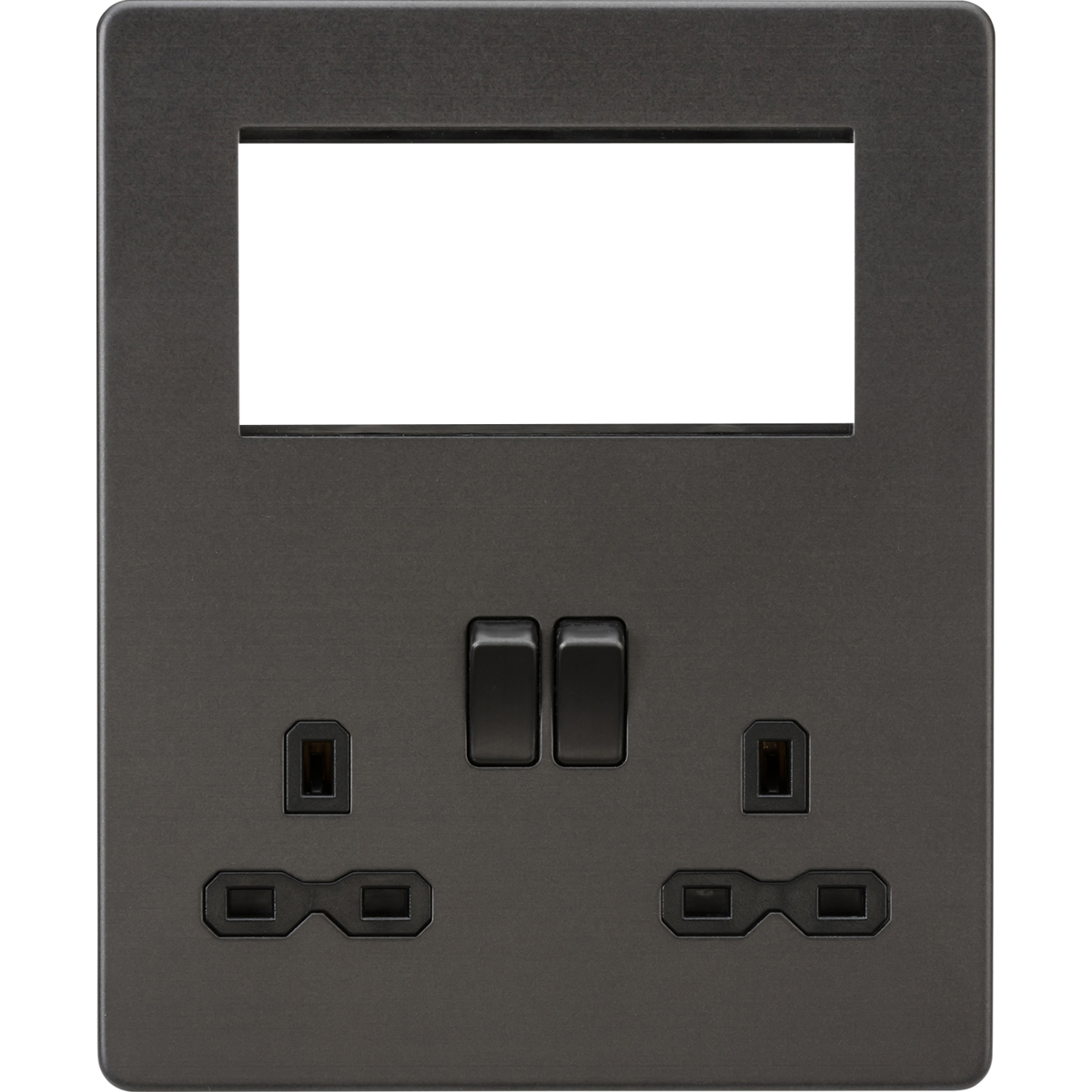 Knightsbridge SFR194SB Small Multimedia Combination Plate - Smoked Bronze with Black Insert