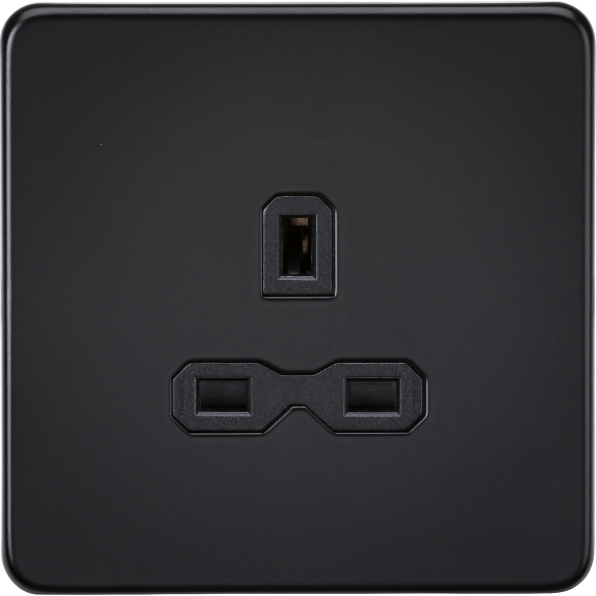 Knightsbridge SFR7000UMB 13A 1G Unswitched Socket Matt Black with Black Insert