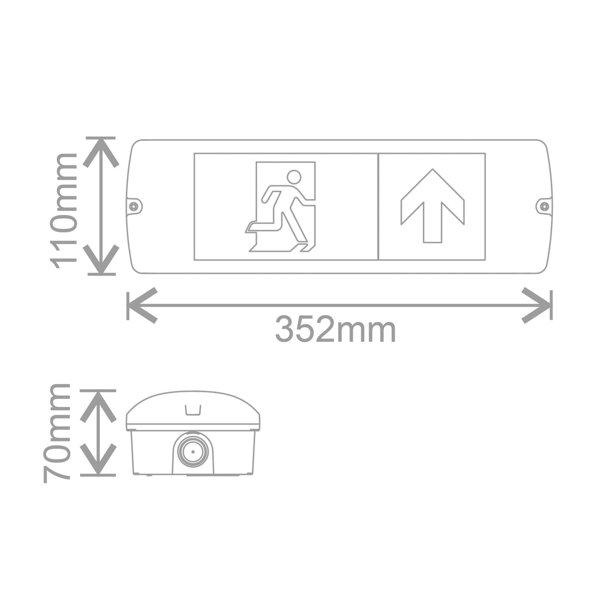 Bulkhead Sign Kosnic MUL0105 IP65 Emergency LED Bulkhead Exit Sign