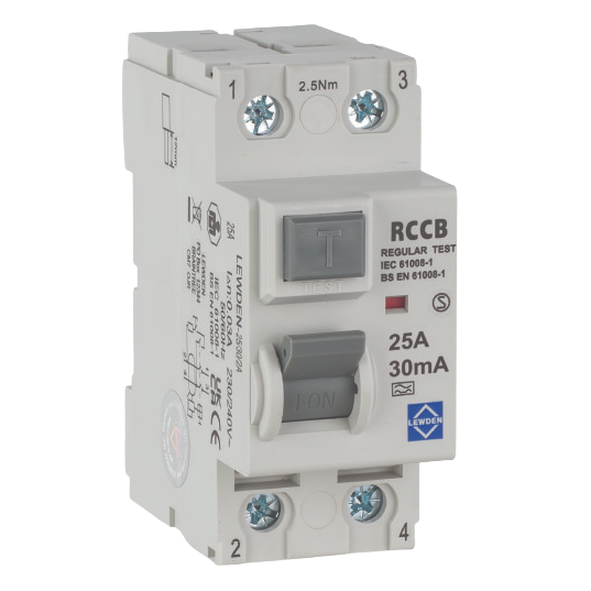 Lewden 25/30/2A 25A 30mA 230V 2 Pole RCD