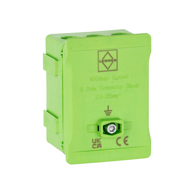 Lewden DT1005GN 100A Single Pole Connector Block Green