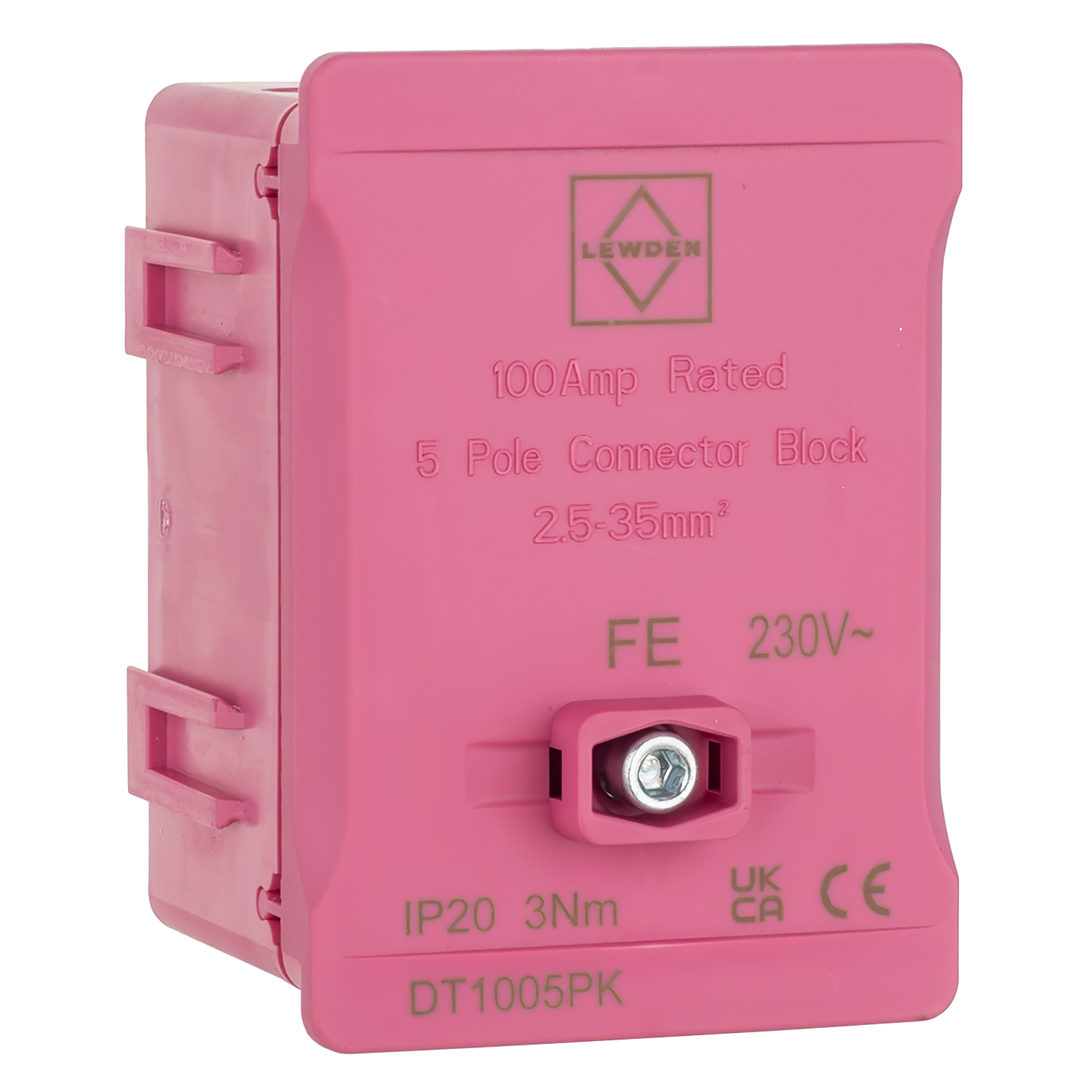 Lewden DT1005PK 100A Single Pole Connector Block Pink