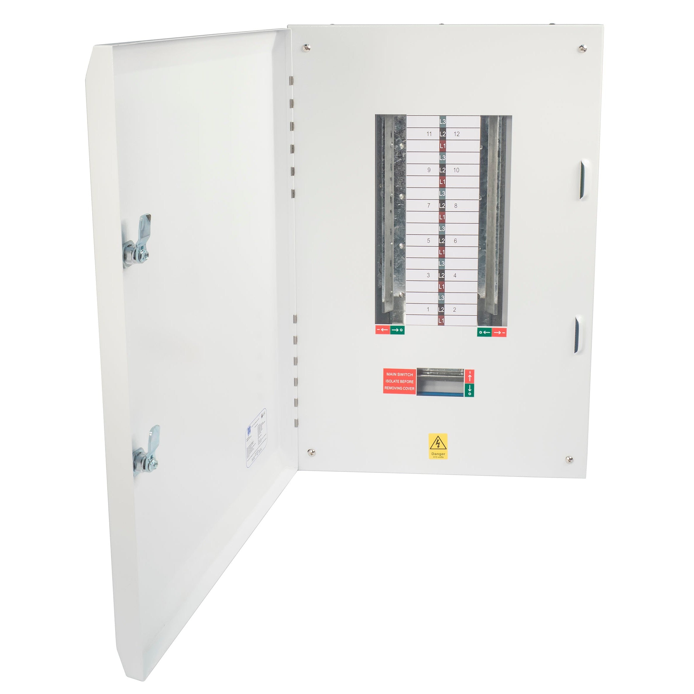 Lewden E-TPN12LW 12 Way 125A TP+N Three Phase Distribution Board without Incomer