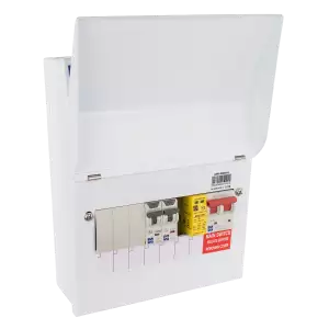 Lewden HPPI-R06W-A 6 Way Air Source Heat Pump (ASHP) Consumer Unit with 2x RCBOs and SPD
