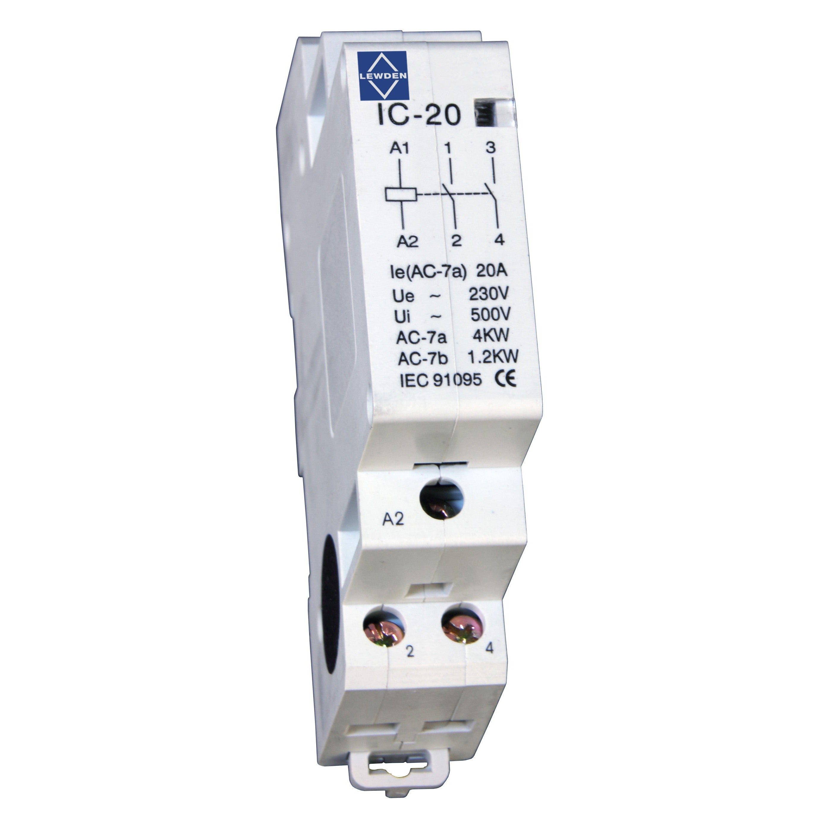 Lewden IC20 20A 2 Pole Contactor N/O Contacts