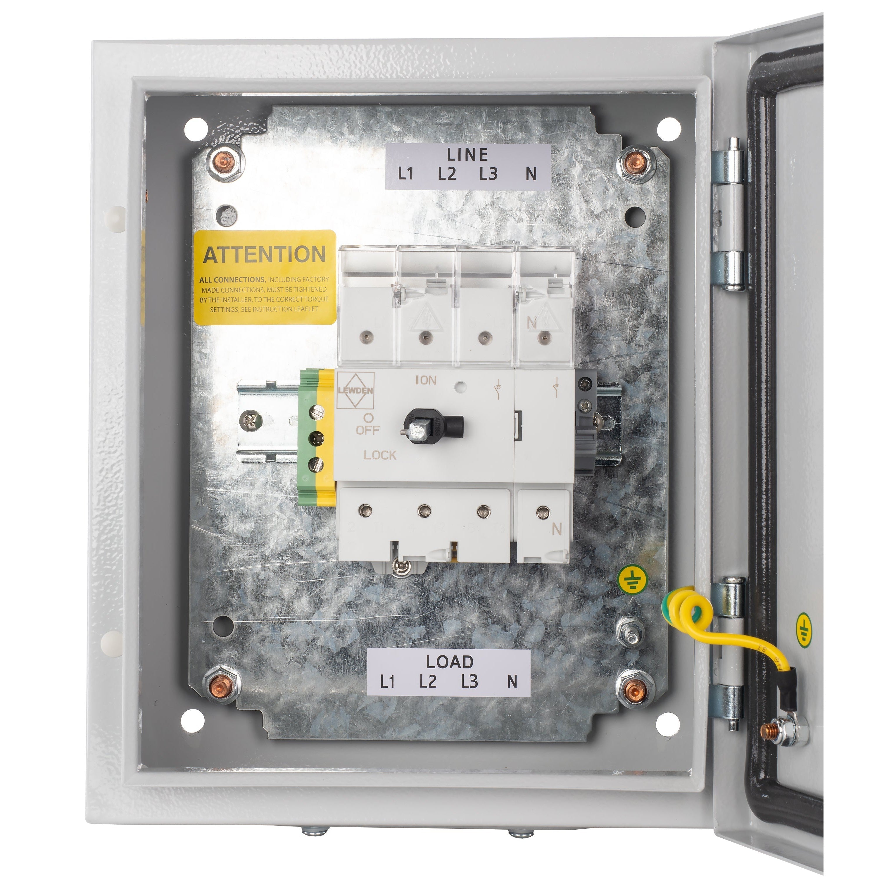 Lewden IS1254P 125A TP+N Metal Isolator Switch Disconnector