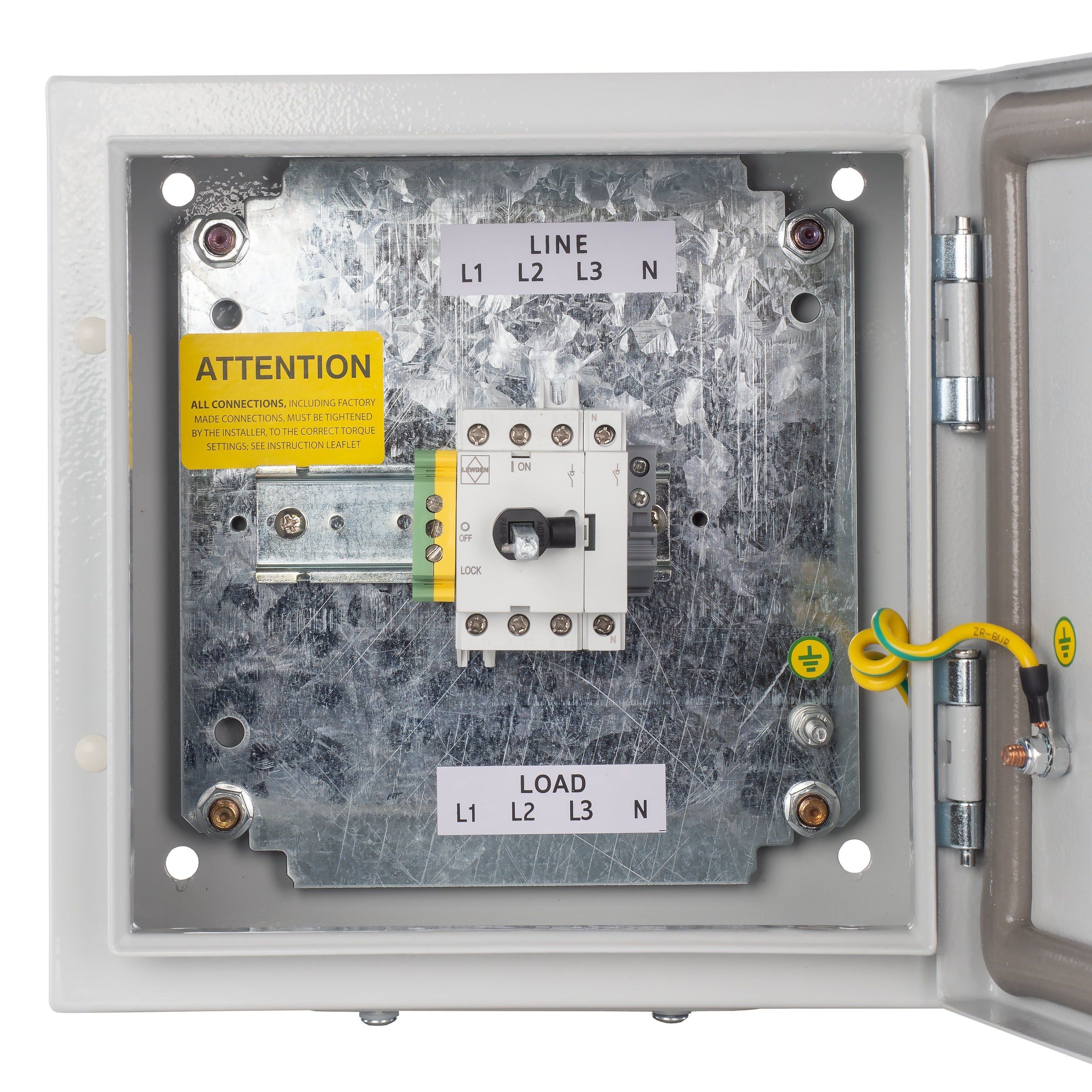 Lewden IS324P 32A TP+N Metal Clad Fused Switch