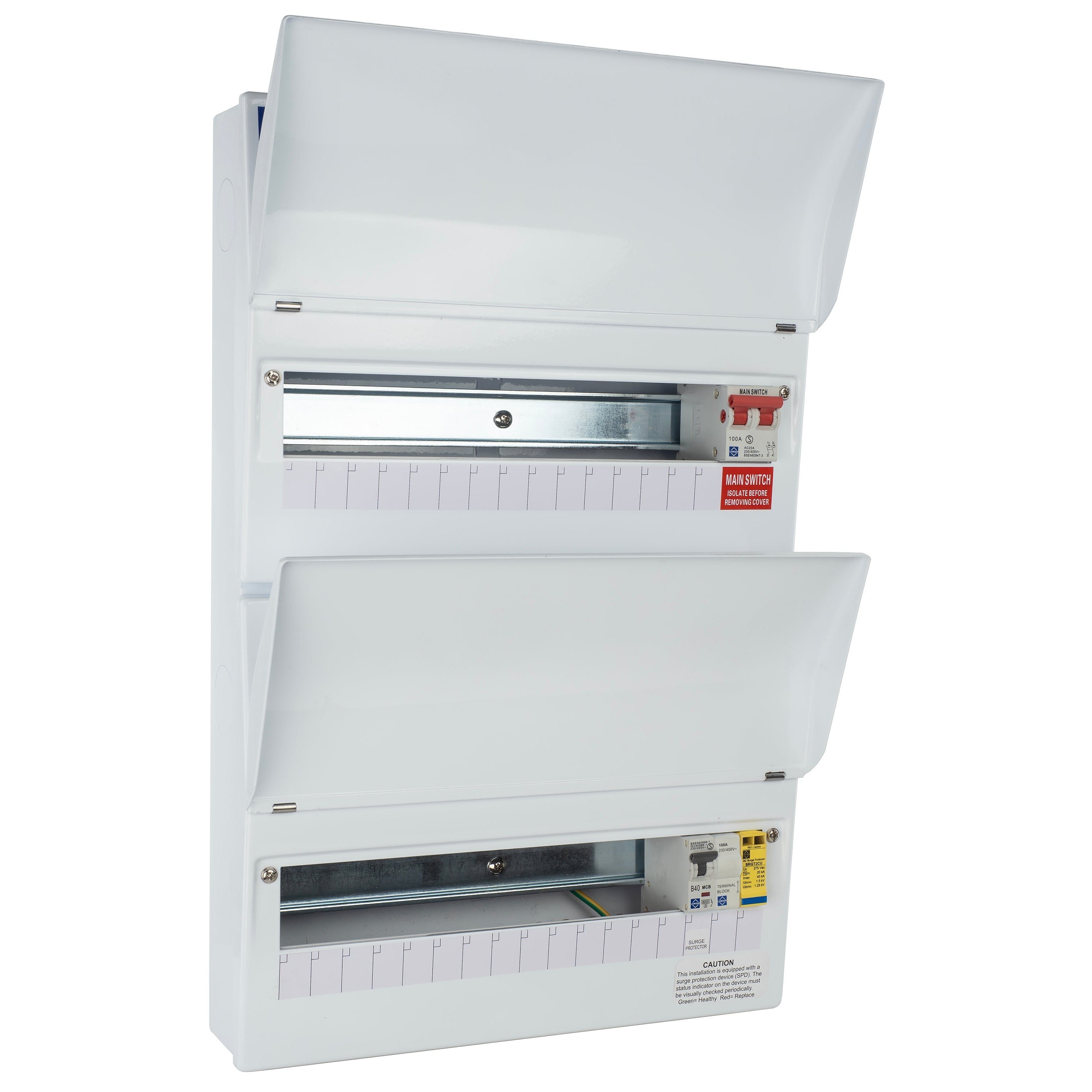 Lewden PRO-R30W-R1S 30 Useable Way Dual Row Consumer Unit with SPD