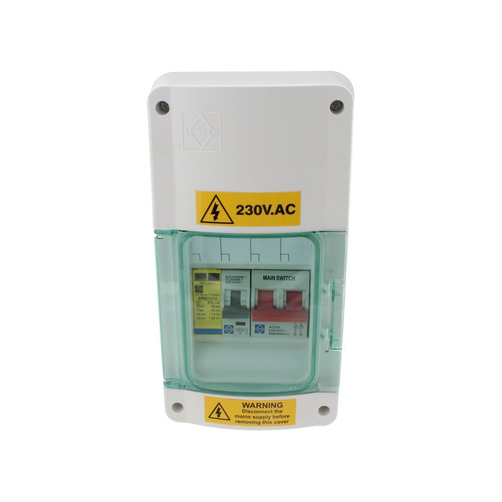 Lewden SRG1VCU-RP Plastic Enclosure with Main Switch, MCB and SRG1VCU IP55