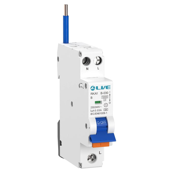 Live Electrical 1P+N 10kA C Curve 30mA Bi-Directional Compact RCBO Type A