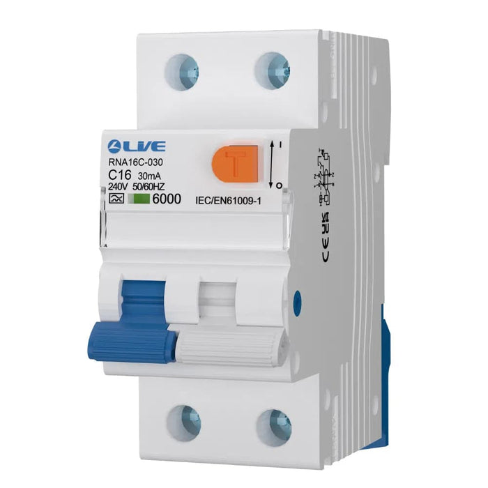Live Electrical Double Pole 6kA C Curve 30mA Bidirectional RCBO Type A