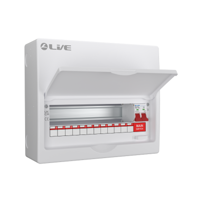 Live Electrical LSMC14/100 14 Module Metal Clad Consumer Unit c/w 100A Main Switch (14 Usable Way)