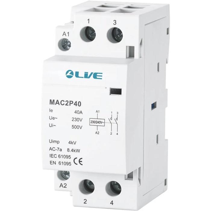 Live Electrical MAC4P20 4 Pole 20A Modular AC Contactor