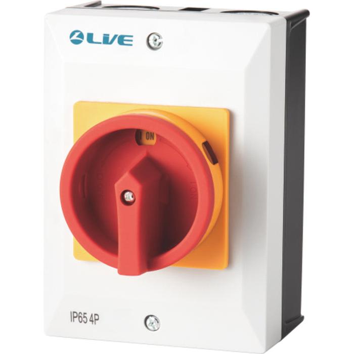 Live Electrical RI432 4 Pole 32A AC IP65 Weatherproof Rotary lsolator Switch
