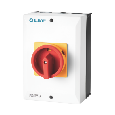 Live Electrical RI463 4 Pole 63A AC IP65 Weatherproof Rotary lsolator Switch