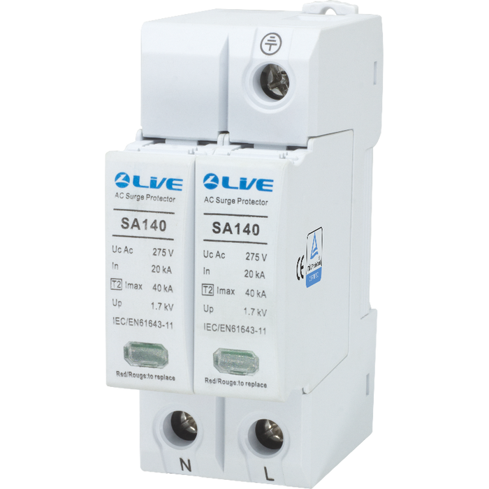 Live Electrical SA220 2 Pole 10kA/20kA Type 2 Surge Protective Device (SPD)